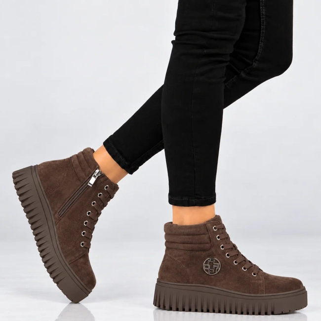 Leather platform ankle boots Filippo DBT8265/26 D BR brown