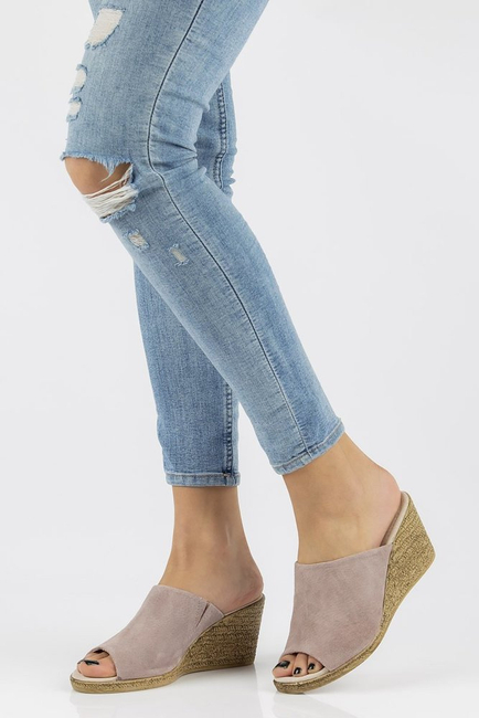 Skórzane klapki Filippo DK2143/21 SD wrzosowy-beż