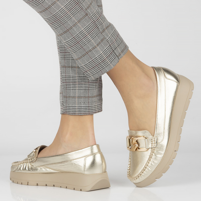 Skórzane mokasyny Filippo 10141 złote