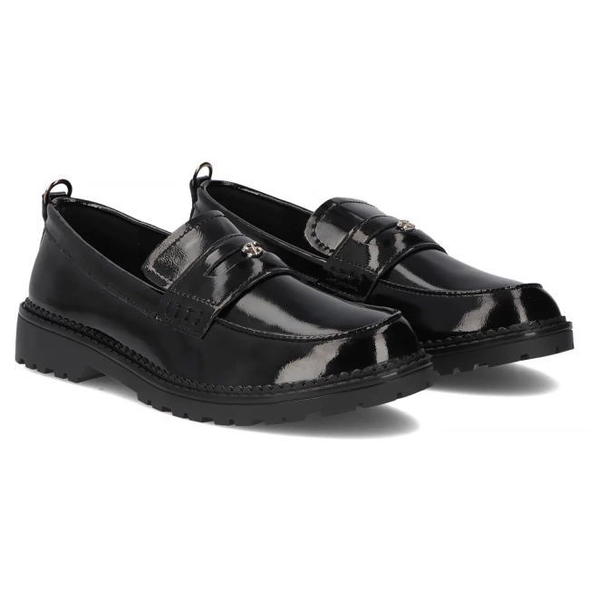 Skórzane półbuty Filippo DP7409/25 BK L czarne