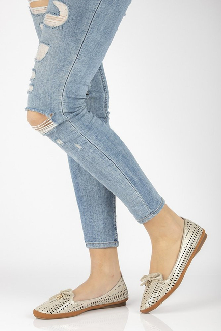 Leather openwork lords Filippo DP2034/21 GO gold