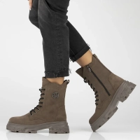 Skórzane botki typu workery Filippo DBT6443/24 TP taupe