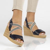 Skórzane sandały Filippo DS3520/22 NV granatowe