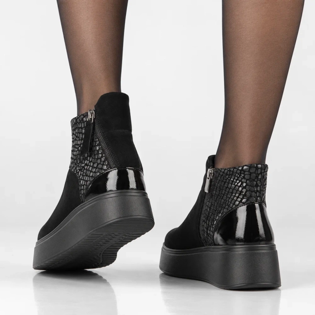 Leather platform ankle boots Filippo DBT8077/26 BK black
