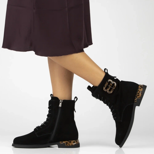 Leather ankle boots Filippo DBT7232/25 BK black