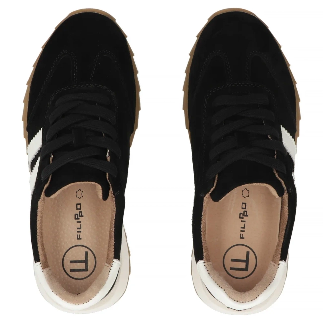 Leather sneakers Filippo DP7534/26 BK black