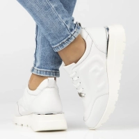 Skórzane sneakersy Filippo DP6849/25 WH białe