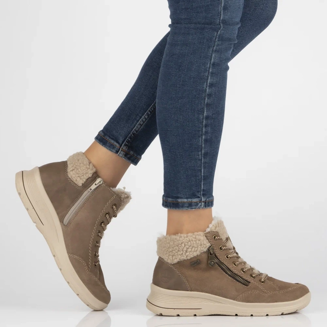 Leather ankle boots Rieker L7701-24 brown