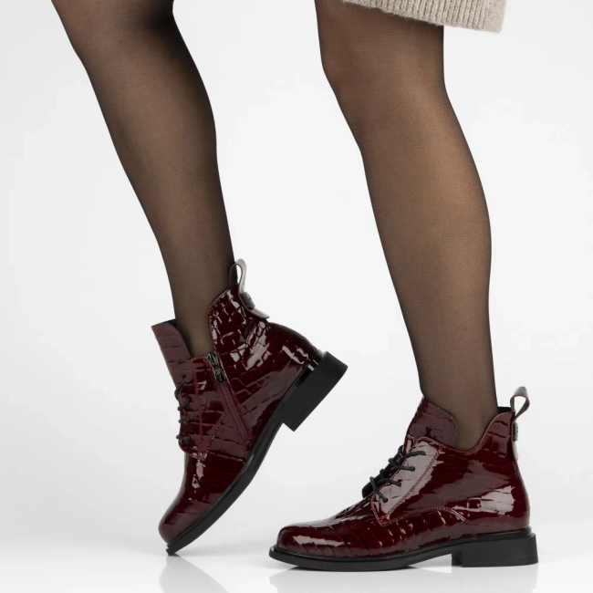 Leather ankle boots Filippo DBT7239/25 BG burgundy