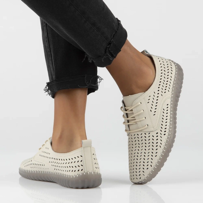 Skórzane półbuty Filippo DP6064/24 BE beżowe