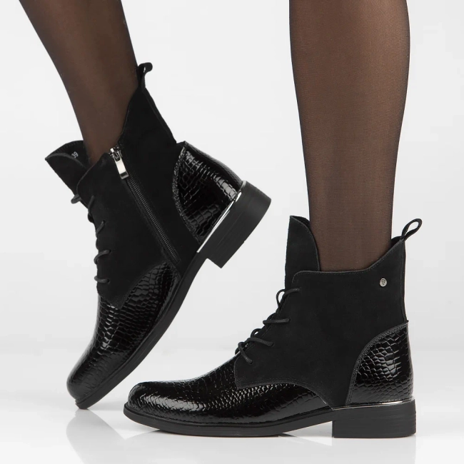 Leather ankle boots Filippo DBT4749/25 BK CR black