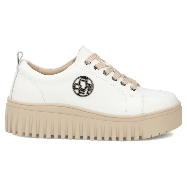 Skórzane sneakersy Filippo DP8271/26 WH BE białe