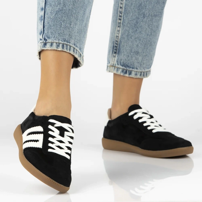 Skórzane sneakersy Filippo DP7492/25 BK czarne