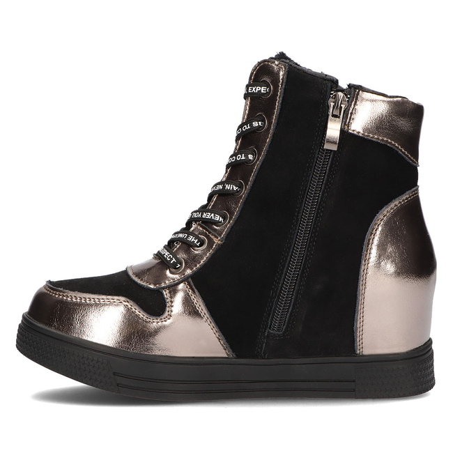 Leather ankle boots Filippo DBT3148/21 BK GN dark nickel