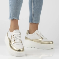 Skórzane sneakersy Filippo DP6842/25 WH GO biało złote