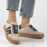 Skórzane sneakersy Filippo DP6798/26 BE GR beżowe