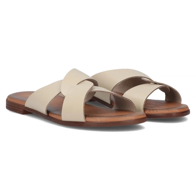 Leather flip-flops Filippo 40388 beige