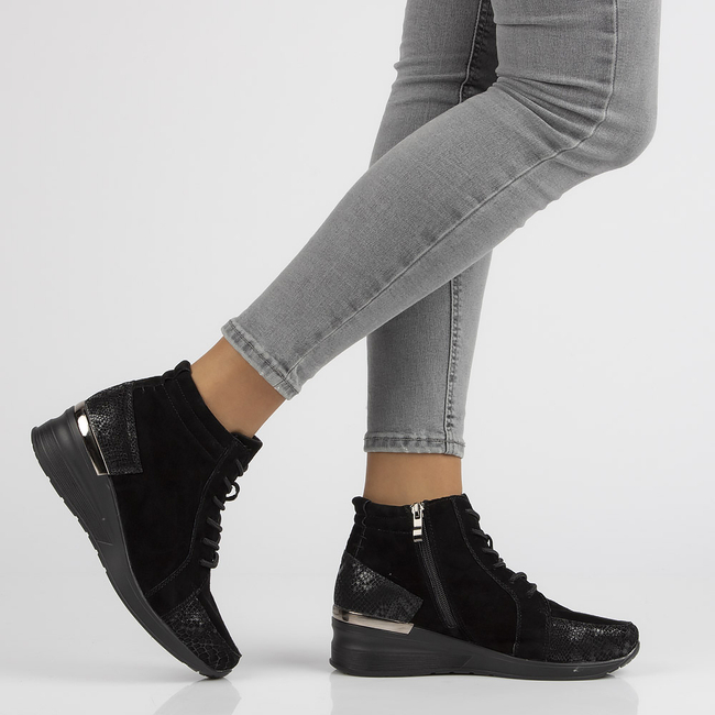 Leather ankle boots Filippo DBT1504/21 BK BK black