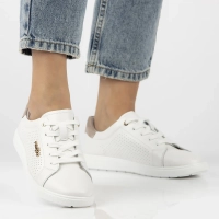 Skórzane sneakersy Filippo DP6738/25 WH BE biało-beżowe