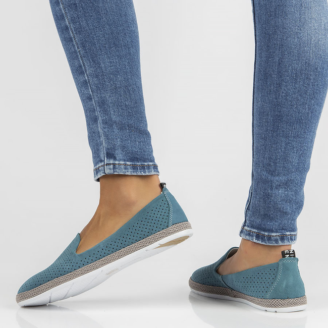 Skórzane półbuty Filippo DP081/22 BL niebieskie