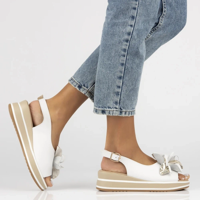 Leather sandals Filippo DS7045/25 WH white