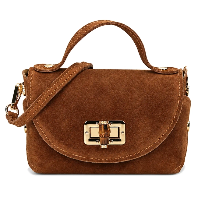 Light brown leather handbag Toscanio G66