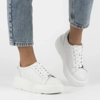 Skórzane sneakersy Filippo DP7285/25 WH białe