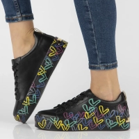 Skórzane półbuty na platformie Filippo DP3533/24 BK MLT czarne