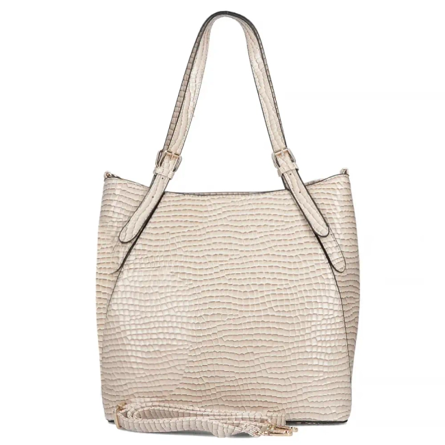 Beżowa torebka shopper beige croco