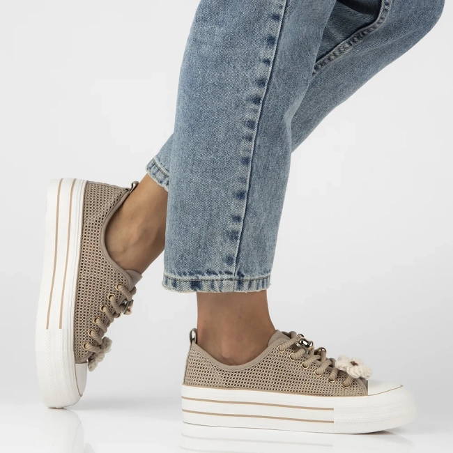 Trampki beige up bold QY880-63 brązowe