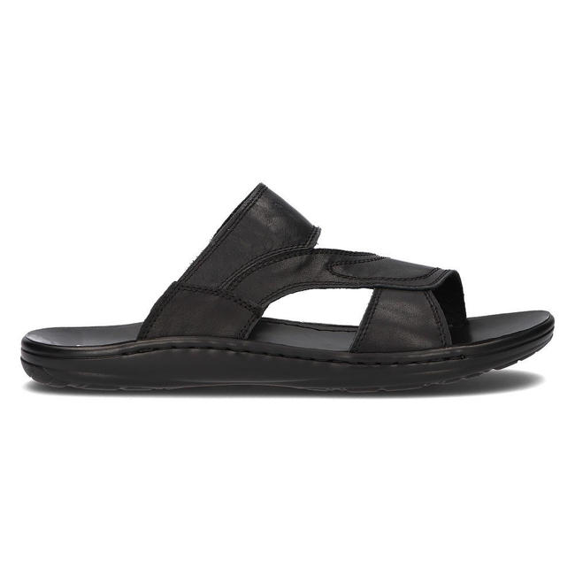 Skórzane klapki męskie Filippo MK2304/21 BK czarne