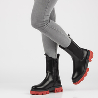 Botki Filippo 6808 czarno-czerwone