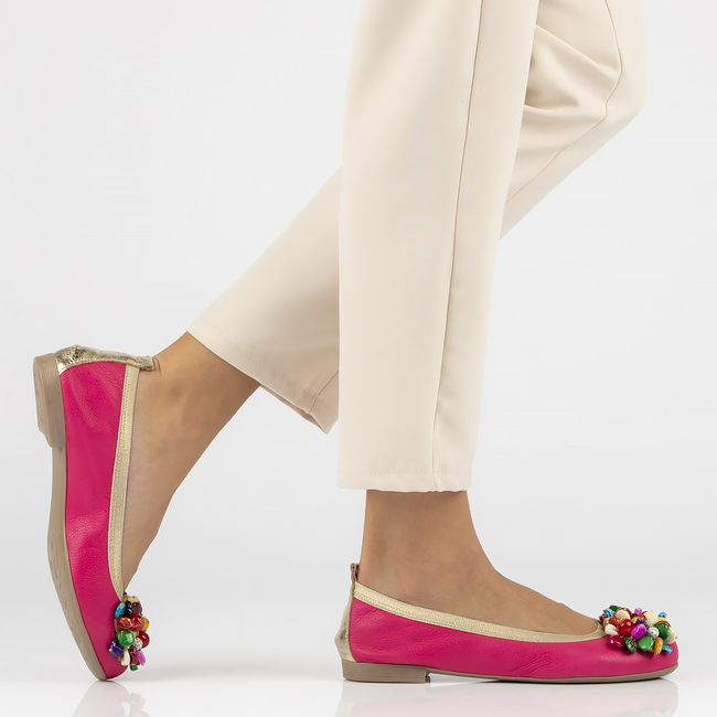 Leather ballerinas Filippo 287 fuchsia