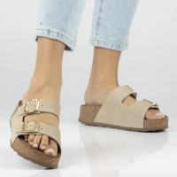 Leather flip-flops Yokono WIWI-003 SERRAJE CRUDO beige