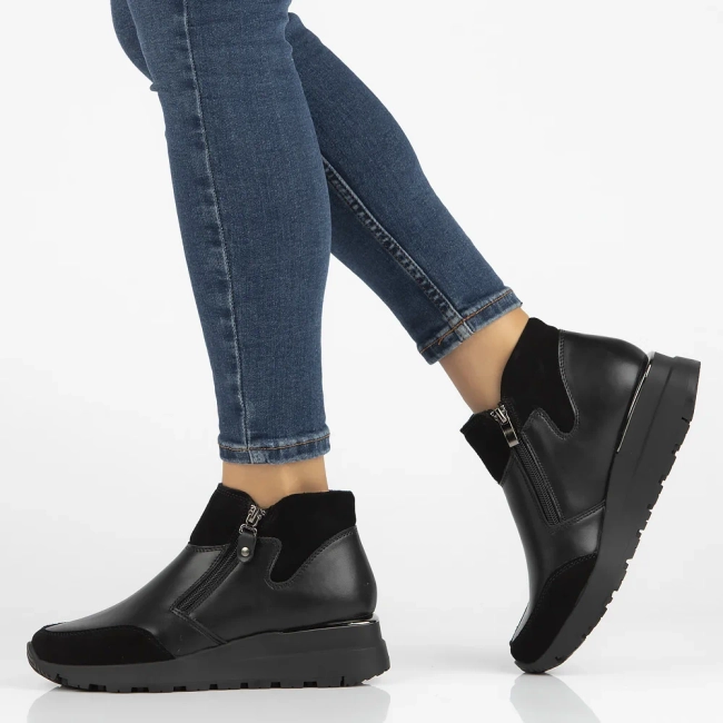 Leather ankle boots DBT6348/24 BK black