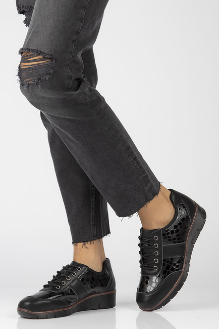 Leather shoes Filippo DP028/22 BK CR black