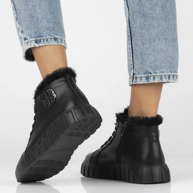 Leather ankle boots DBT4770/24 BK black