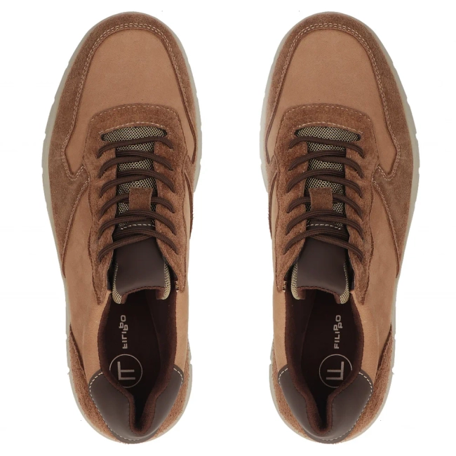 Skórzane sneakersy Filippo MP8296/26 CA brązowe