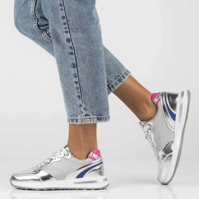 Leather sneakers Filippo DP6724/25 SI silver