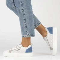 Leather sneakers Filippo DP6040/24 BL GR white blue