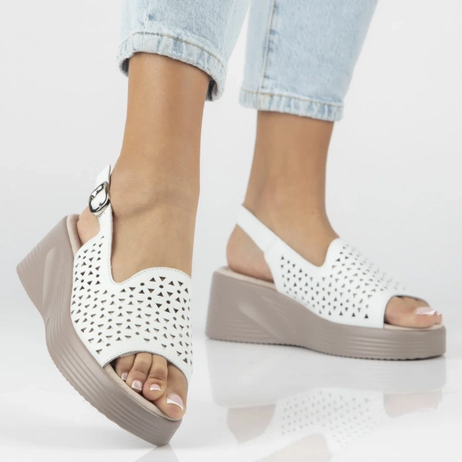 Leather sandals Filippo DS7583/26 WH white