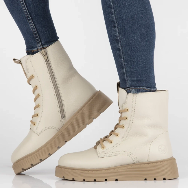 Rieker leather ankle boots 70404-80 cream