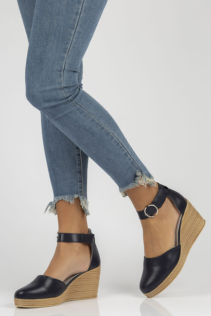 Leather sandals Filippo DP3519/22 NV navy blue