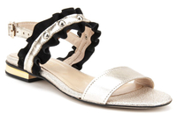 Skórzane sandały Filippo 500 Czarny/Złoty