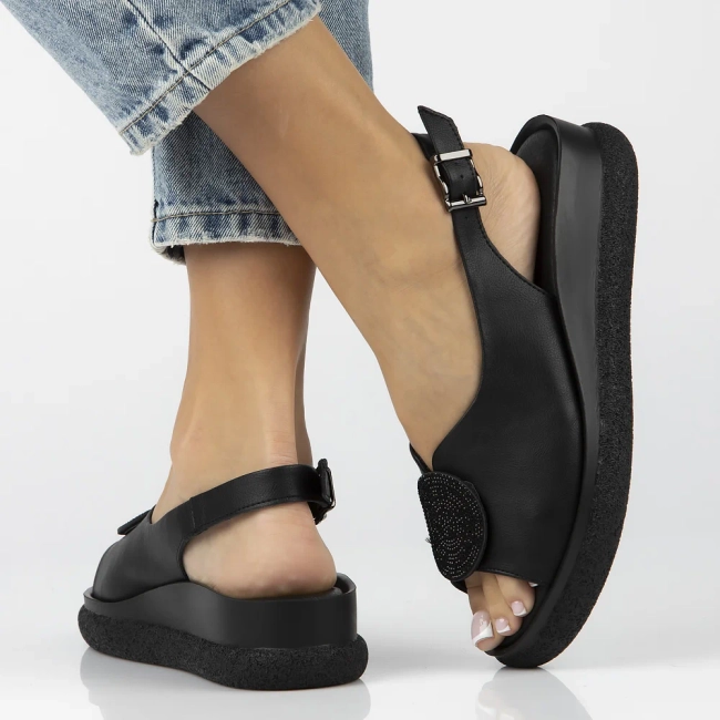 Leather sandals Filippo DS6984/25 BK black