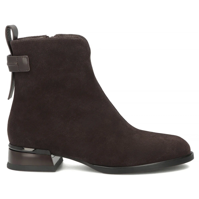 Skórzane botki na obcasie Filippo DBT8182/26 D BR brązowe