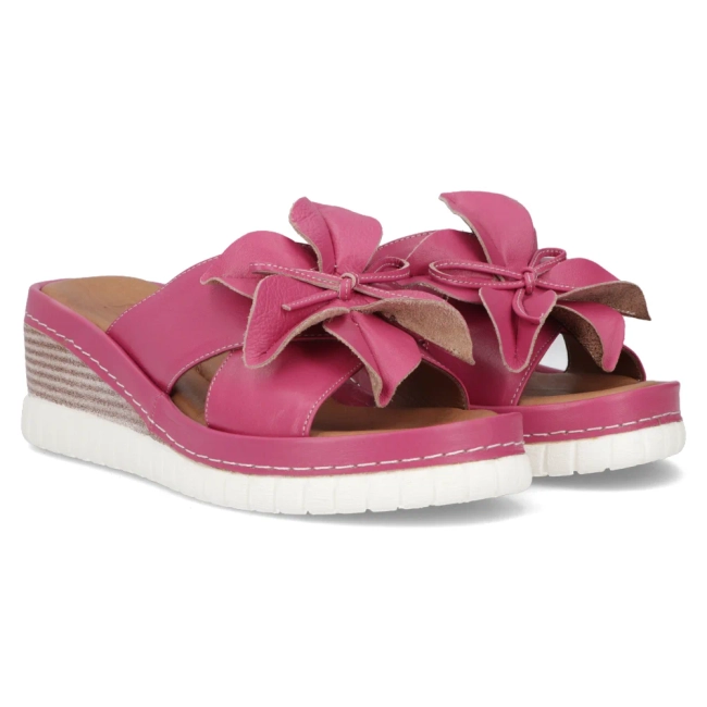 Leather flip-flops Artiker 52C0506 pink