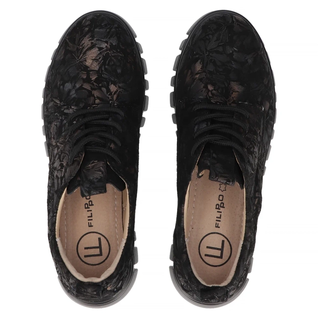 Leather sneakers Filippo DP6846/25 BK FL black