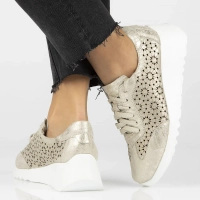 Skórzane sneakersy Filippo DP4690/24 GO złote