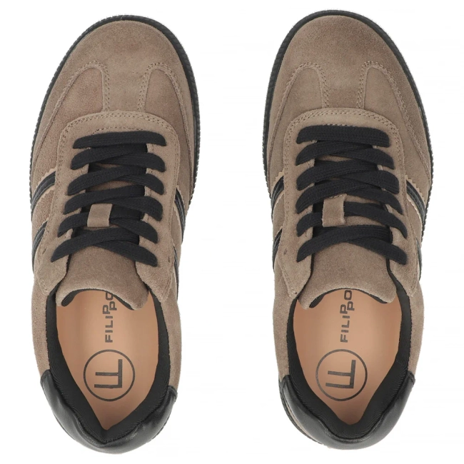 Skórzane sneakersy Filippo DP7984/26 BR brązowe